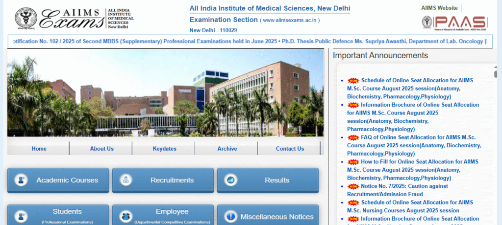 AIIMS NORCET 9th Phase 2025- Admit Card