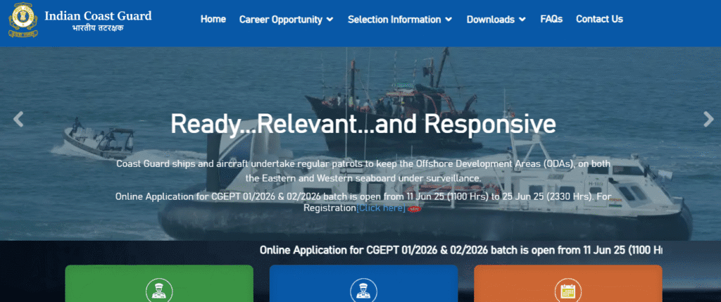 Indian Coast Guard Assistant Commandant 2027 Batch, Exam City Details Out