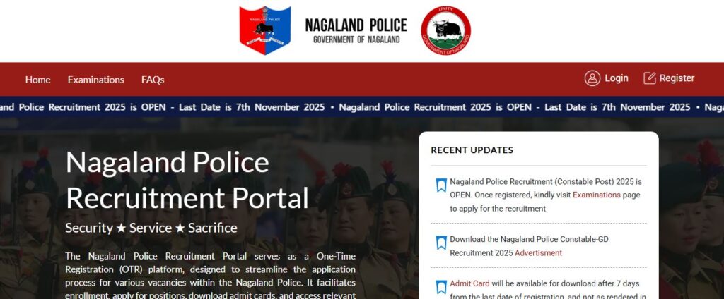 Nagaland Police Constable 1176 Posts Online Form 2025