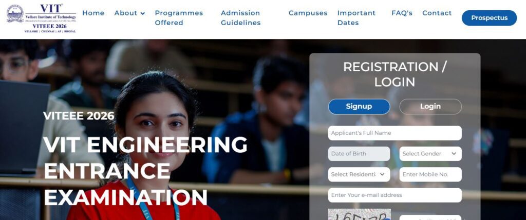VIT Admission 2026: VITEEE BTech Registration Open