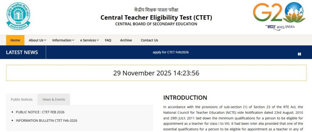 CTET February 2026 Online Form