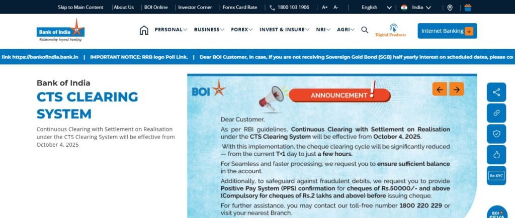 Bank of India Credit Officers Online Form 2025