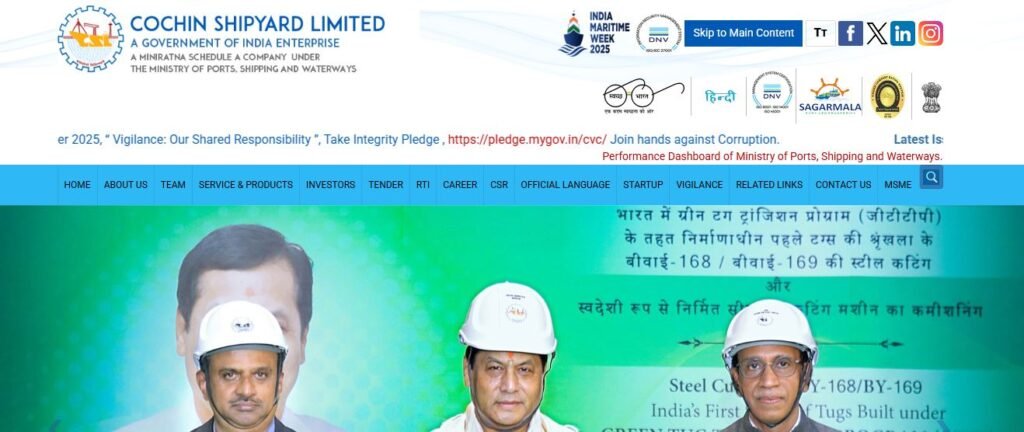 Cochin Shipyard Technical Assistant, Ship Draftsman, Others Online Form 2025