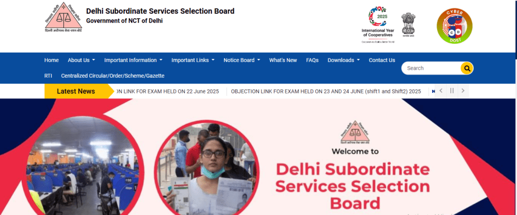 DSSSB Delhi MTS Online Form 2025