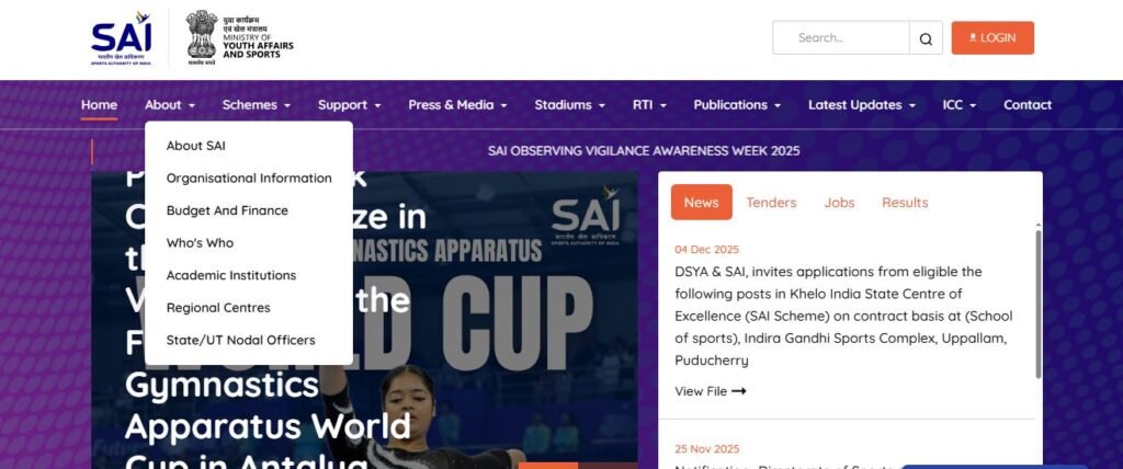 Sports Authority of India Chief Coach Online Form 2025