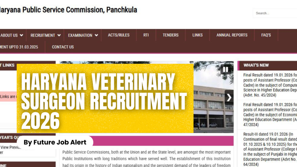 HPSC Haryana Veterinary Surgeon Online Form 2026