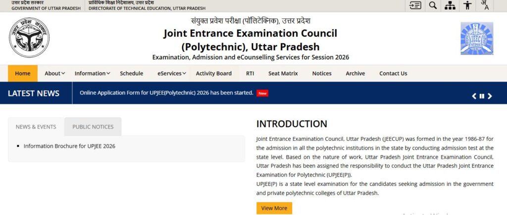 JEECUP UP Polytechnic Online Form 2026