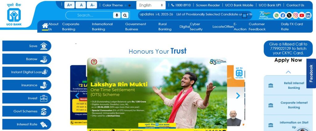 UCO Bank Generalist and Specialist Officers Online Form 2026