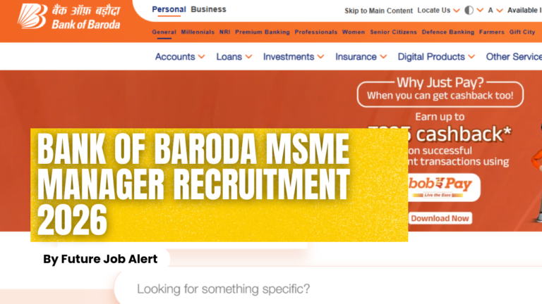 Bank of Baroda MSME Manager Recruitment 2026 – 253 Posts | Apply Online ...
