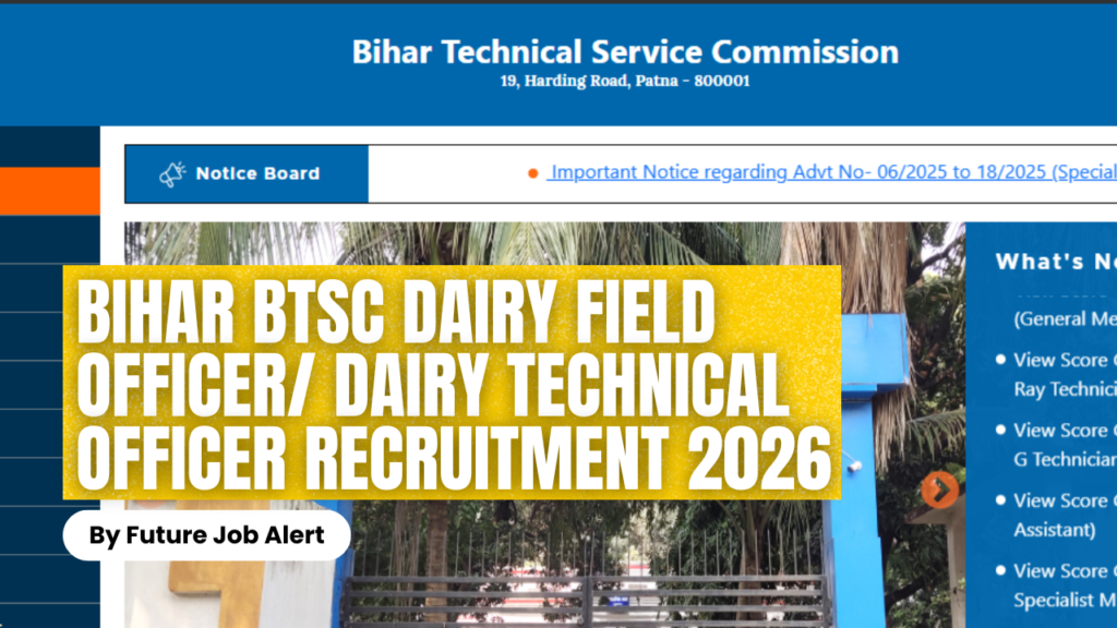 Bihar BTSC Dairy Field Officer Dairy Technical Officer