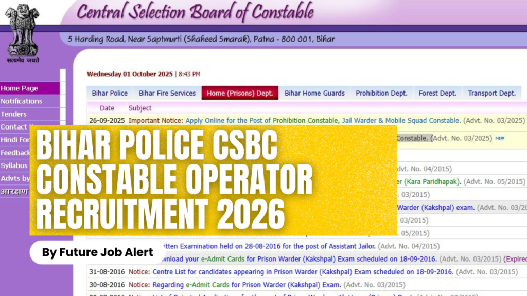 Bihar Police CSBC Constable Operator