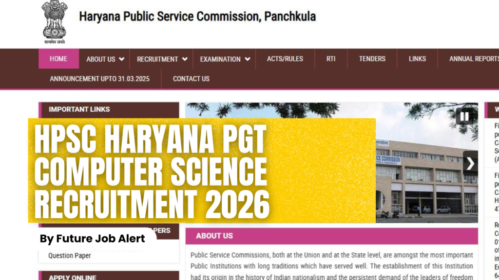 HPSC Haryana PGT Computer Science
