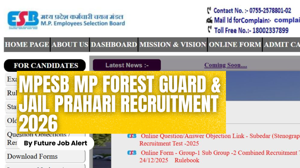 MPESB MP Forest Guard & Jail Prahari