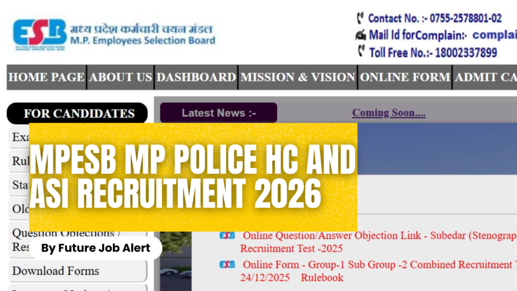 MPESB MP Police HC and ASI