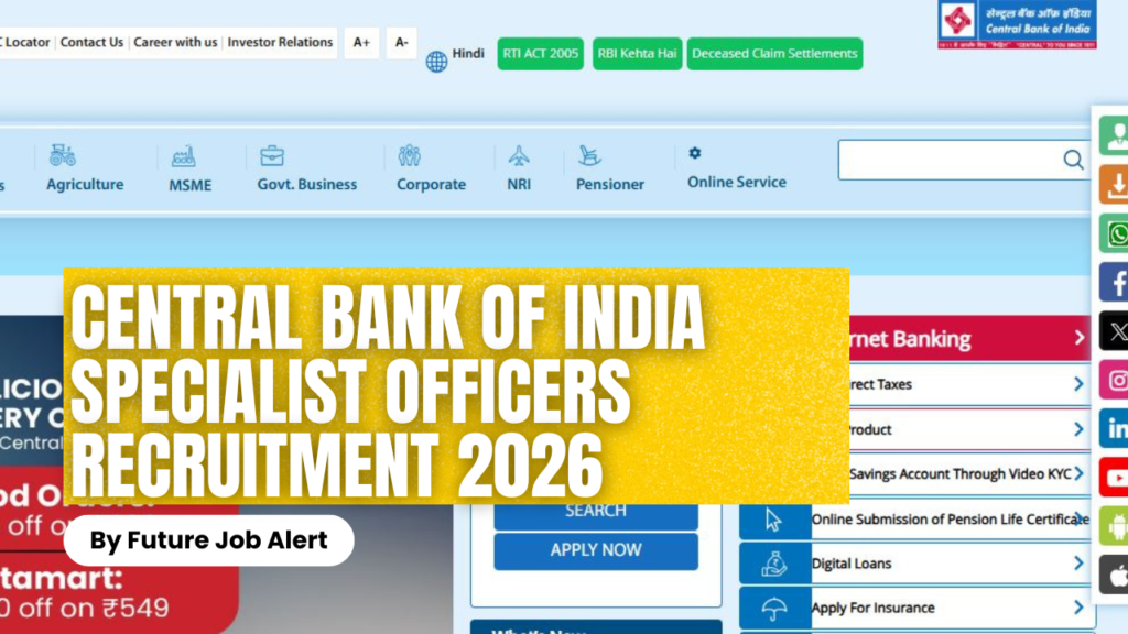 Central Bank of India Specialist Officers