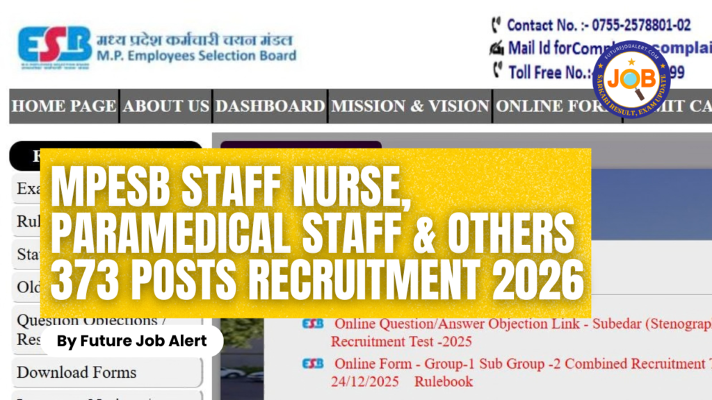 MPESB Staff Nurse, Paramedical Staff & Others