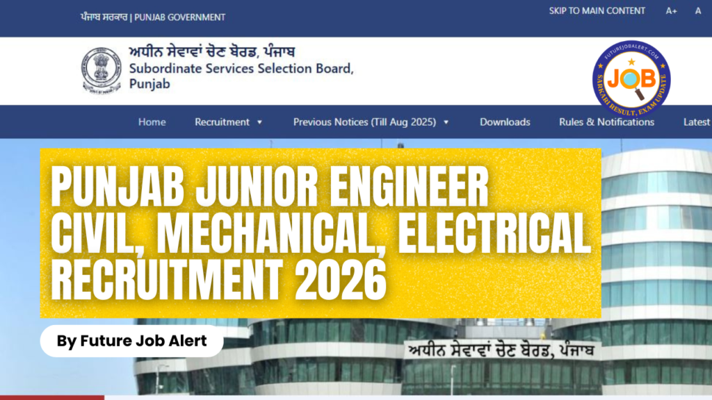 Punjab Junior Engineer Civil, Mechanical, Electrical
