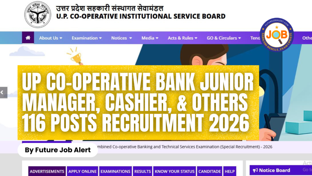 UP Co-operative Bank Junior Manager,  Cashier