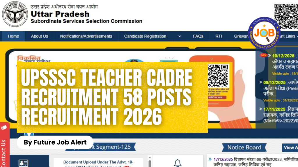 UPSSSC Teacher Cadre Recruitment