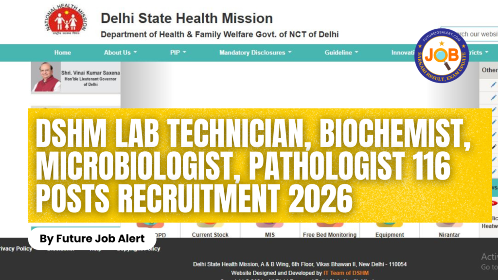DSHM Lab Technician, Biochemist, Microbiologist, Pathologist