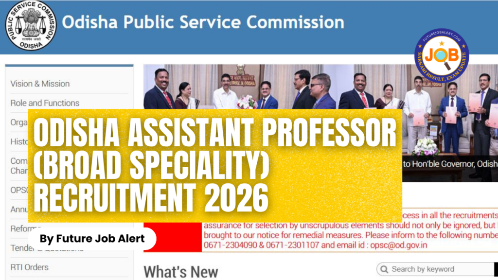 OPSC Odisha Assistant Professor (Broad Speciality)