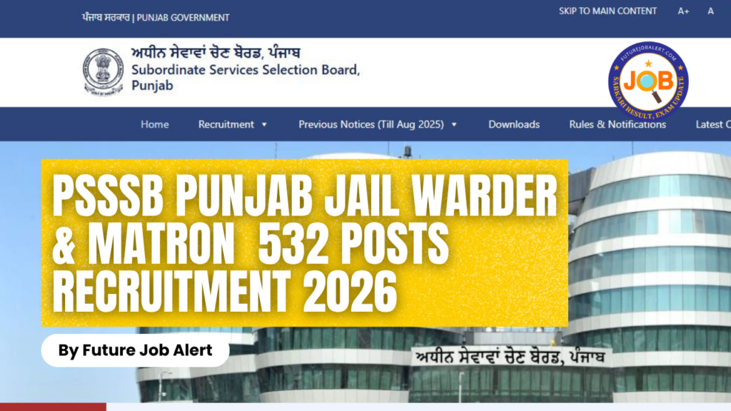 PSSSB Punjab Jail Warder & Matron