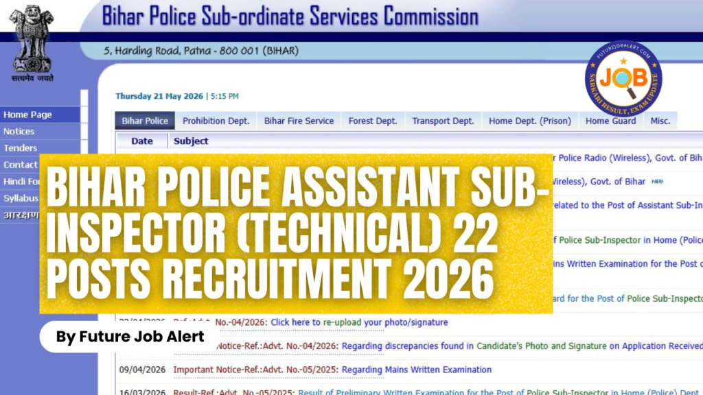 BPSSC Bihar Police Assistant Sub-Inspector (Technical)
