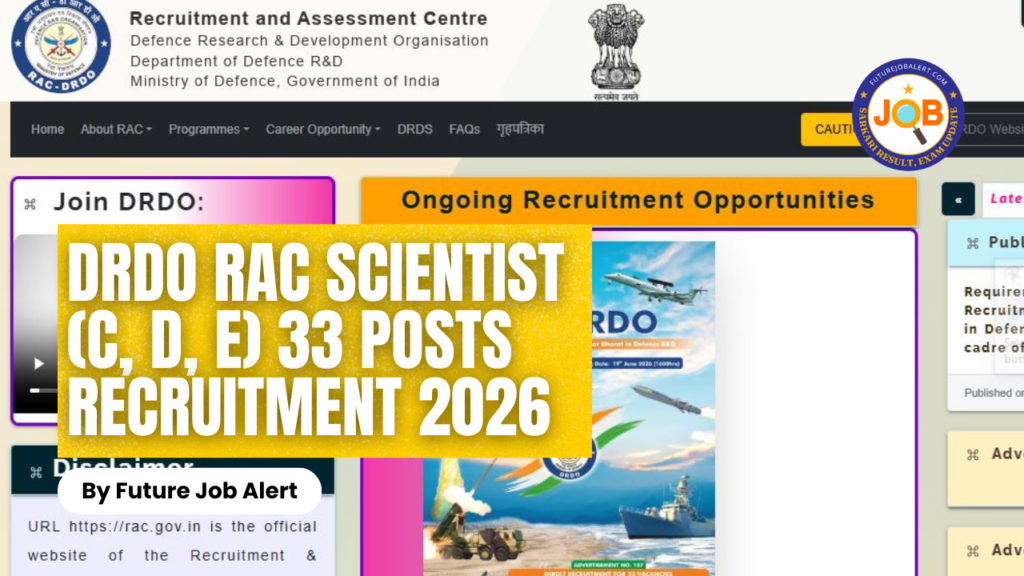 DRDO RAC Scientist (C, D, E)