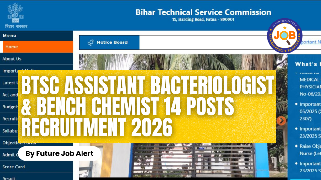 BTSC Assistant Bacteriologist & Bench Chemist 2026